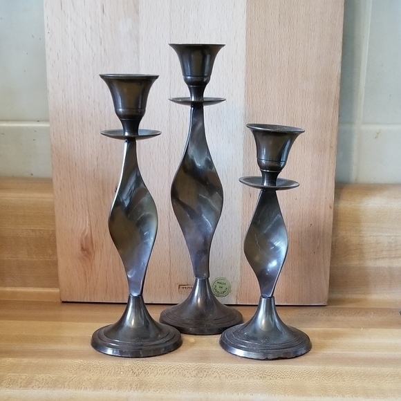 MCM 3 tiered Ribbon Candlesticks